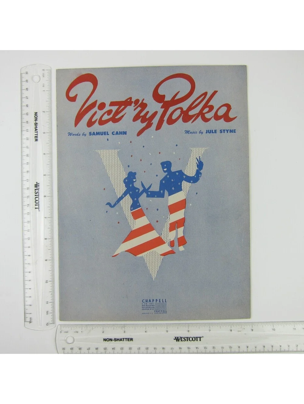 Sheet Music Victory Vict'ry Polka Samuel Cahn Jule Styne Patriotic Vintage 1943